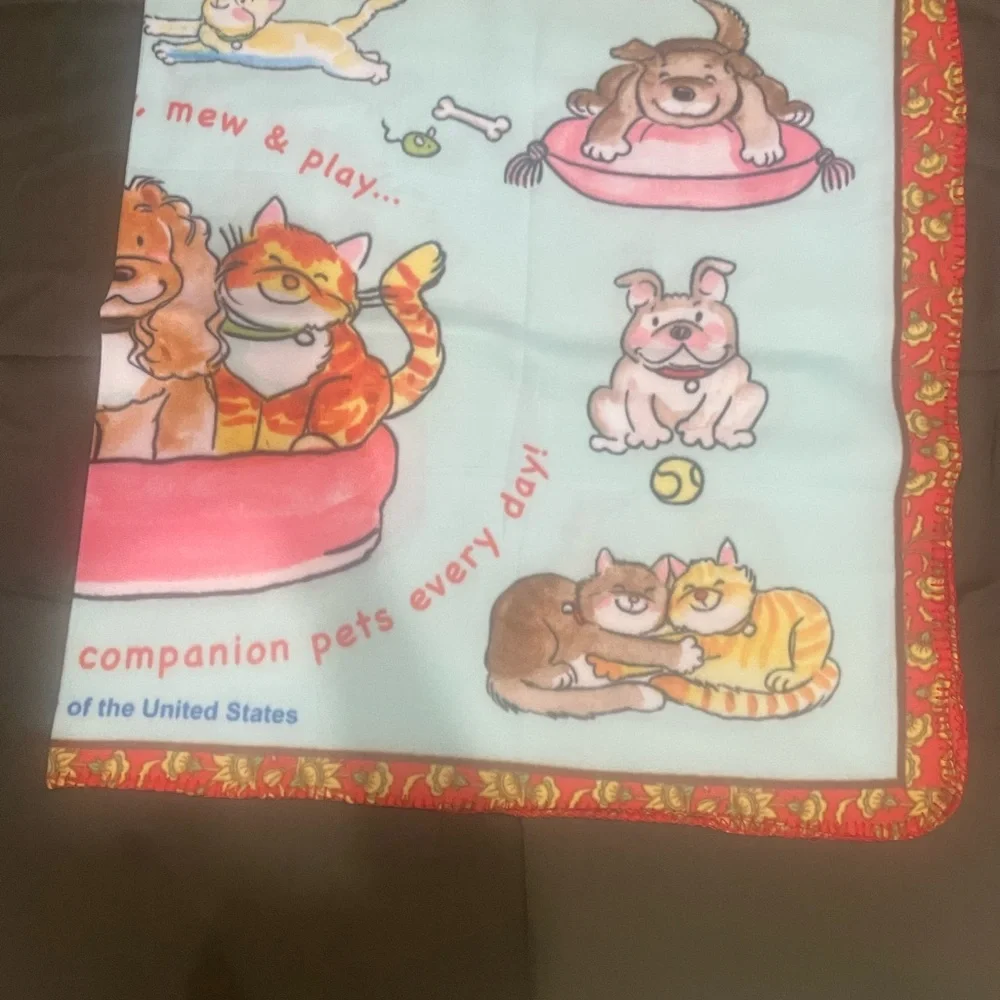 Cute Pet Blanket with Dog and Cat Design